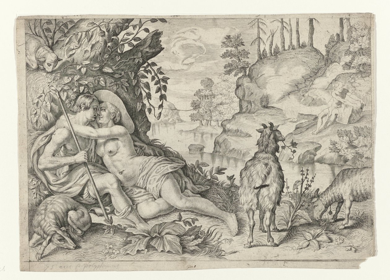 Polyphemus ertappt Acis und Galatea von Crispijn van de Passe (II)