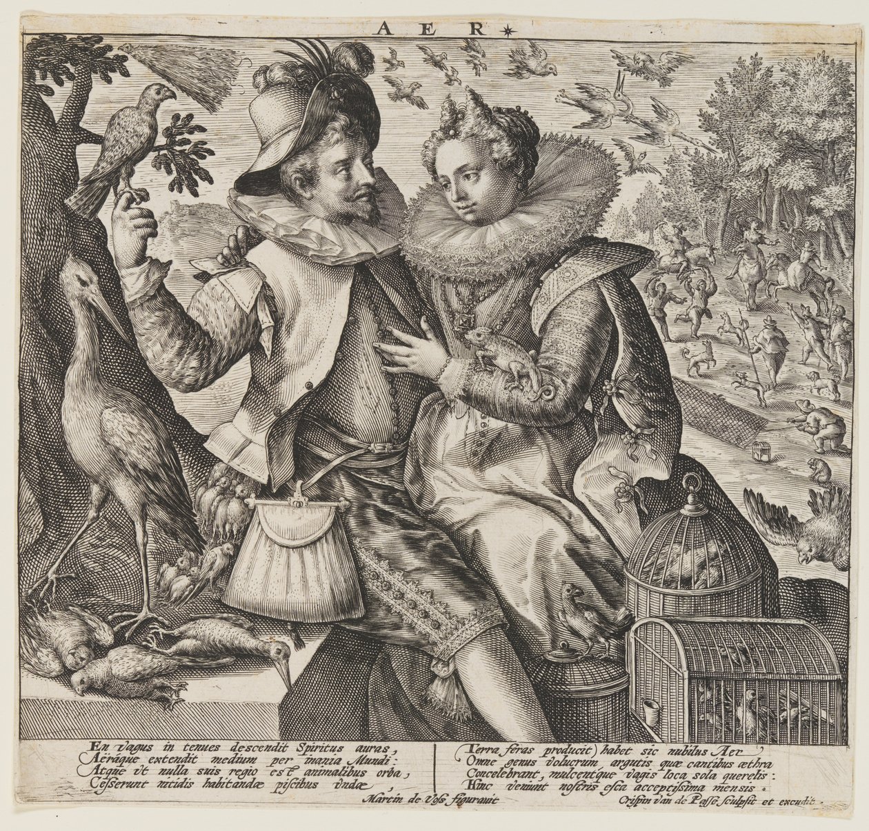 Aer (Luft), aus Die Elemente von Crispijn van de Passe I