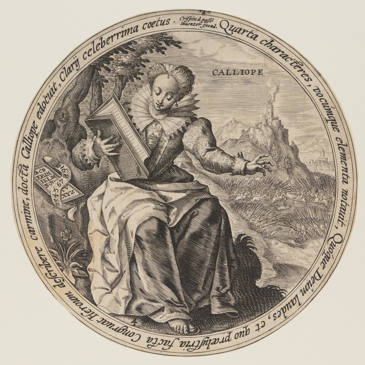 Clio, aus Die Musen von Crispijn van de Passe I