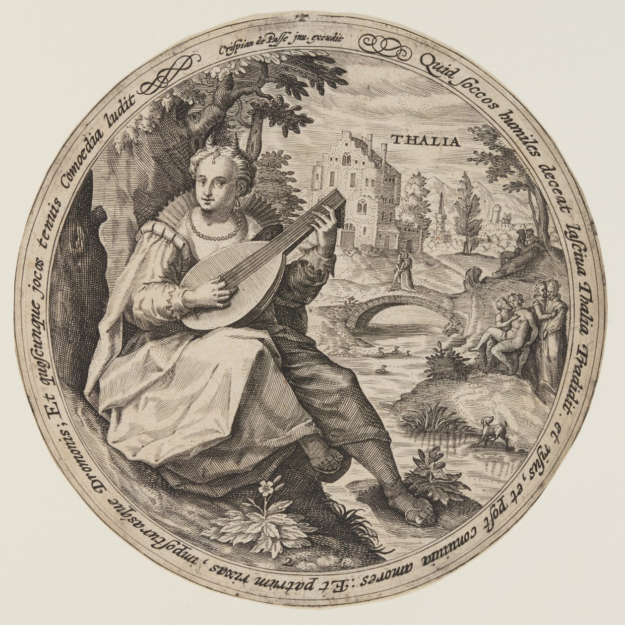 Terpsichore, aus Die Musen von Crispijn van de Passe I