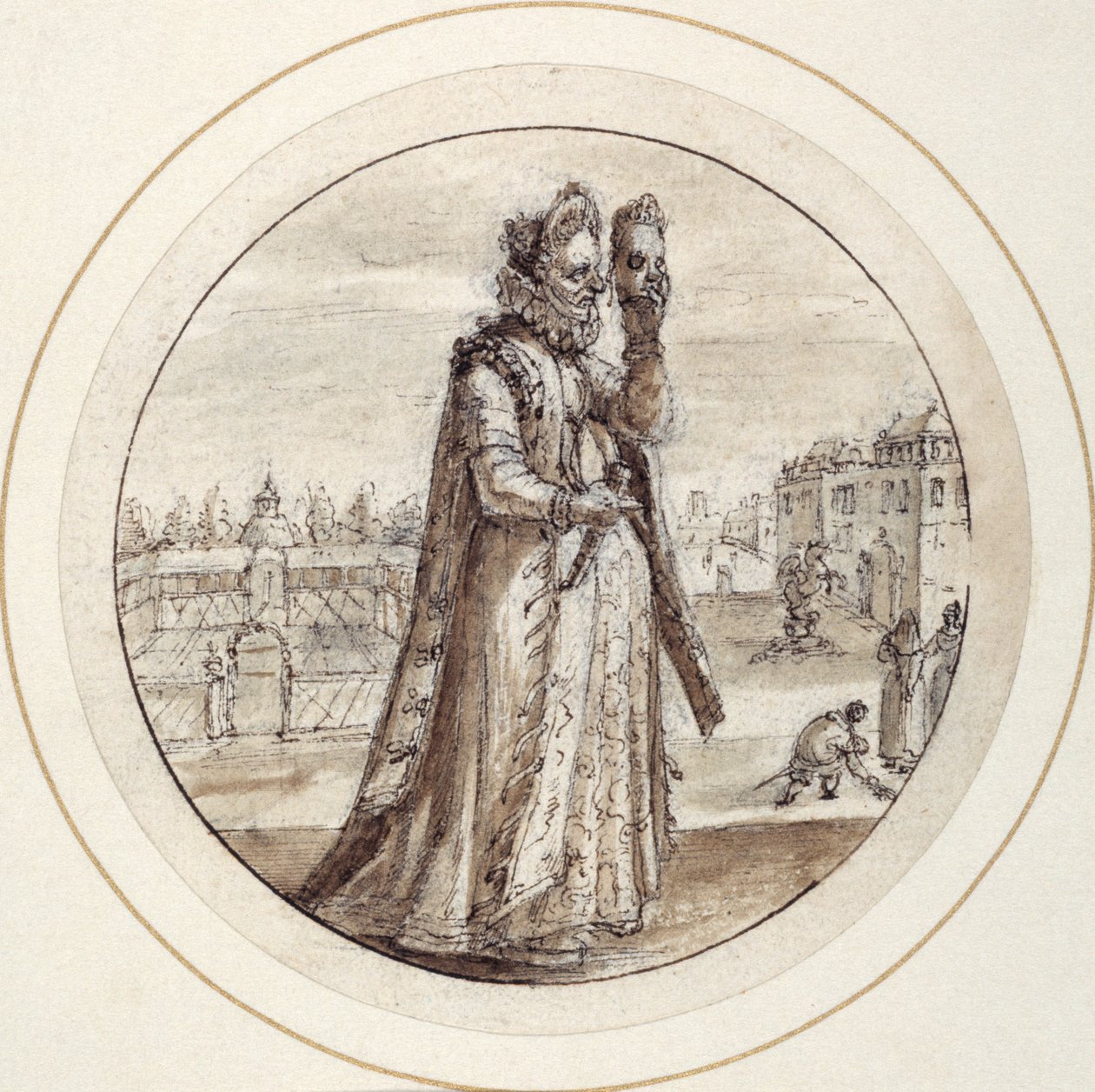 Helena mit Maske, frühes 17. Jahrhundert von Crispin I de Passe
