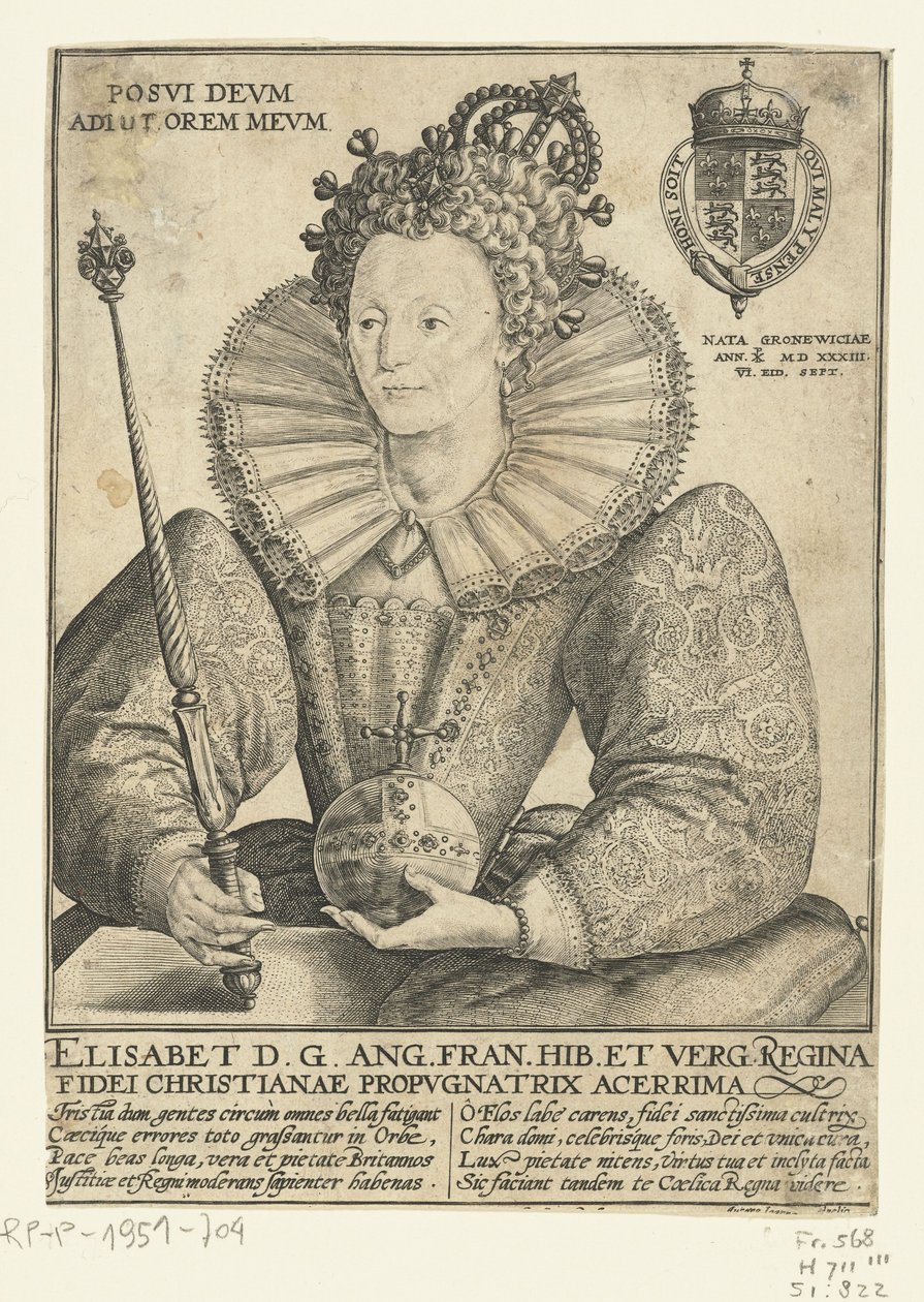 Porträt von Königin Elisabeth I. von England, 1592 von Crispin  Passe