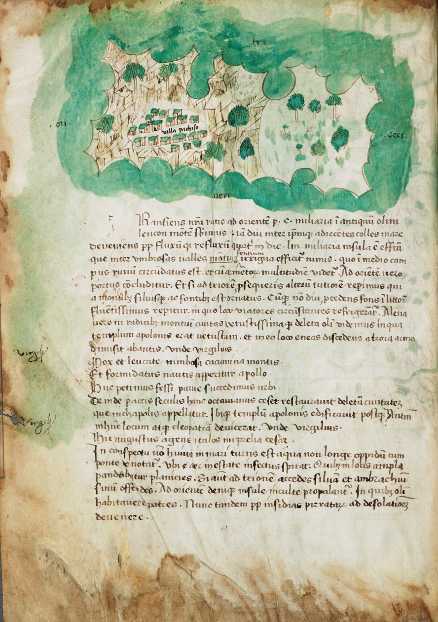 Karte von Paxos, ca. 1420 von Cristoforo Buondelmonti
