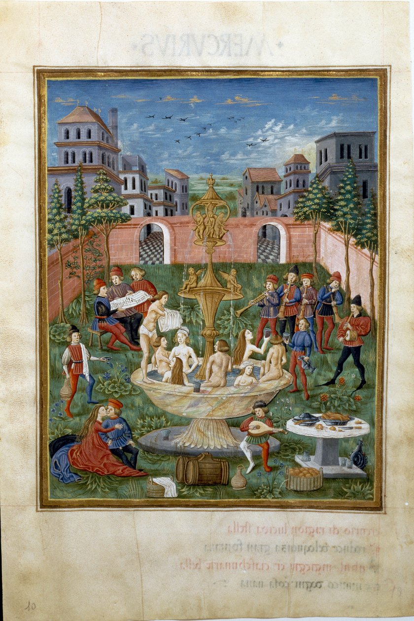 Einfluss der Venus: der Garten der Liebe und der Jungbrunnen (Miniatur, ca. 1470) von Cristoforo De Predis