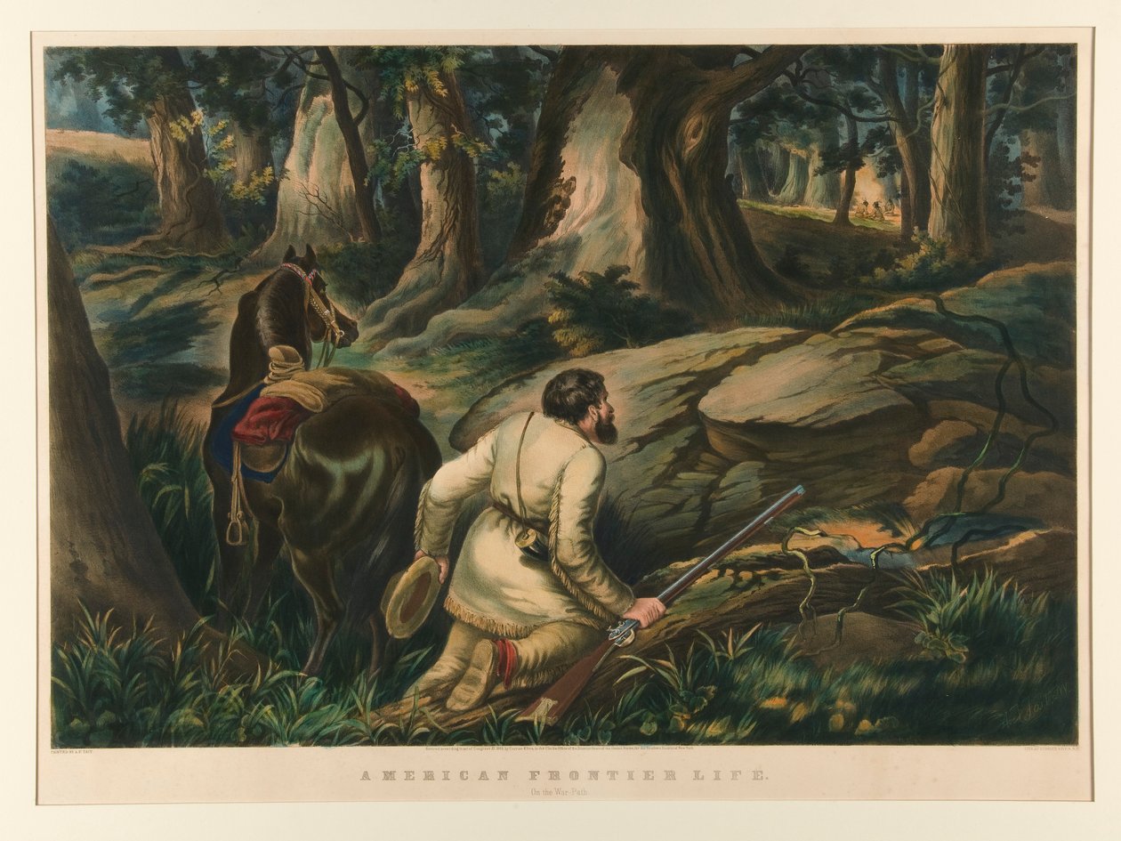 Amerikanisches Grenzleben/ Auf dem Kriegspfad von Currier and Ives