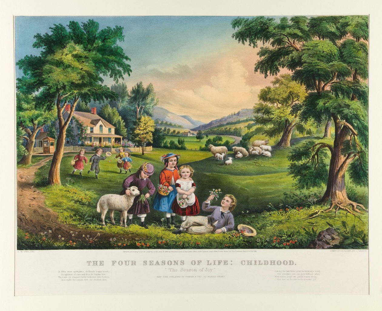 Die vier Jahreszeiten des Lebens: Kindheit von Currier and Ives