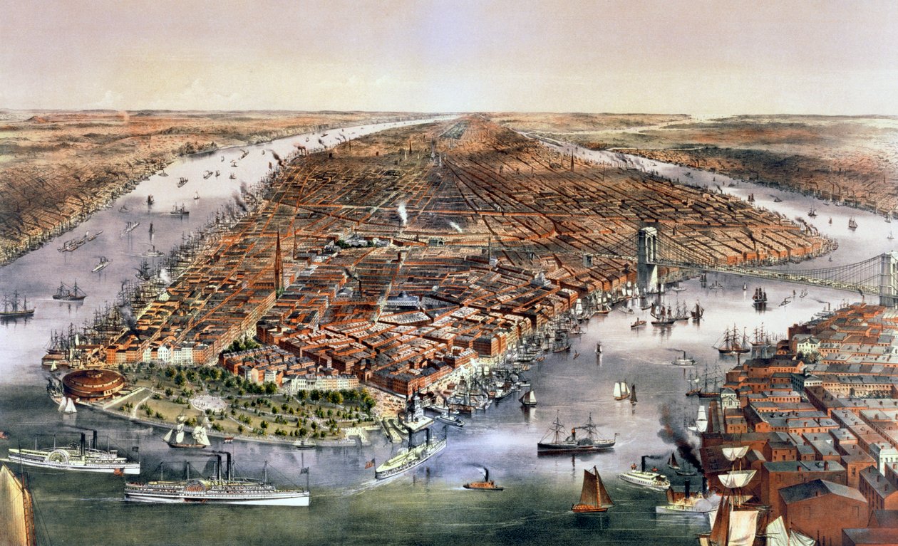 Die Stadt New York, USA, 1870 von Currier and Ives