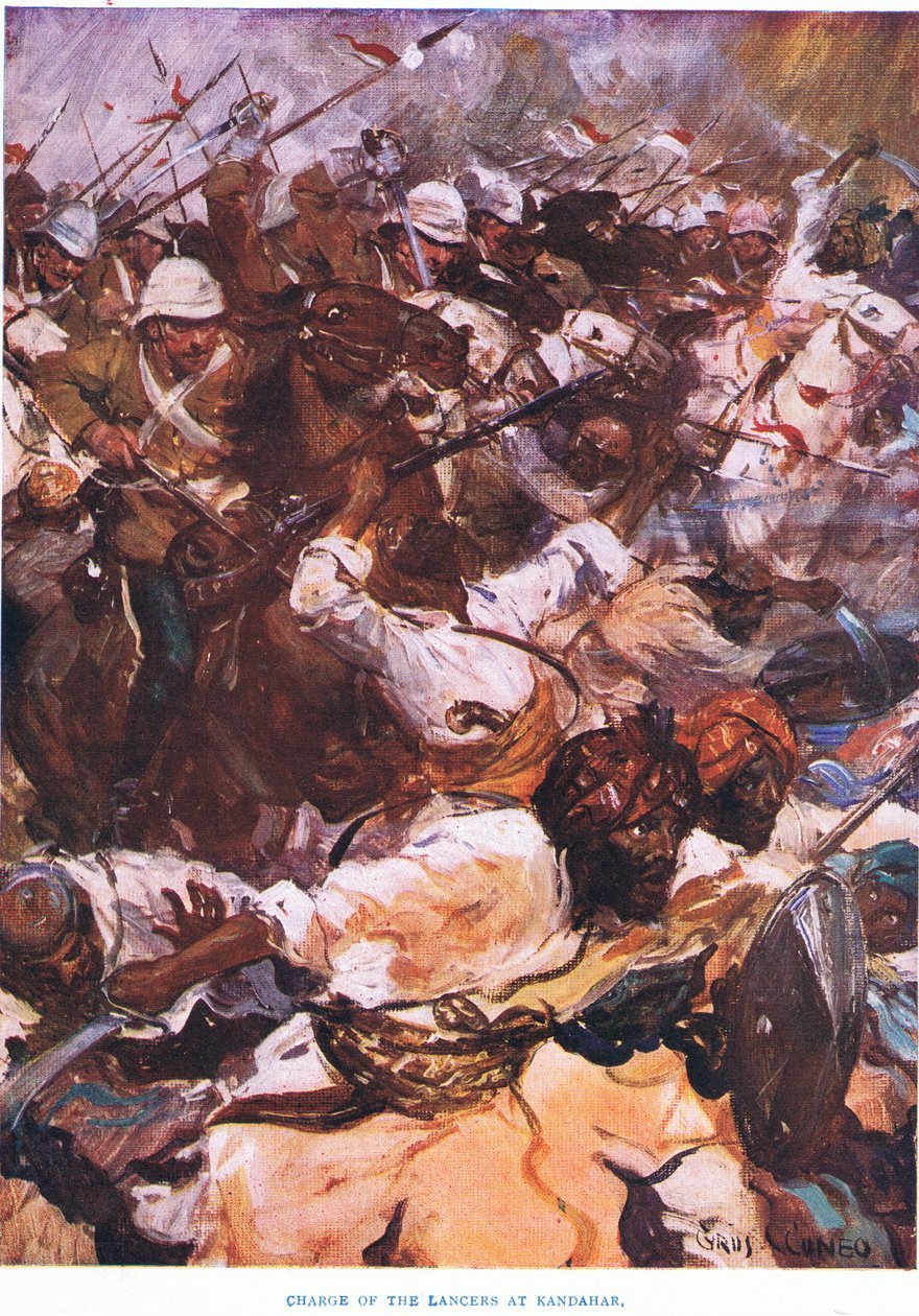 Der Angriff der Lanzenreiter bei Kandahar von Cyrus Cuneo