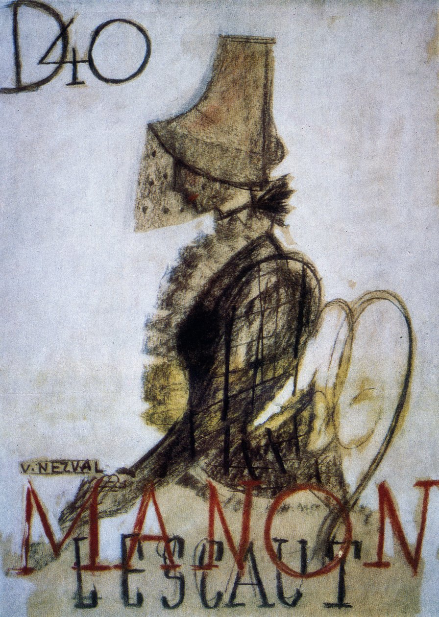 Plakat für die Premiere der Oper Manon Lescaut von Czech School