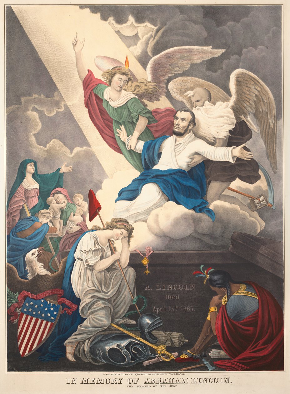 Zum Gedenken an Abraham Lincoln: Die Belohnung der Gerechten, 1865 von D. T. Wiest