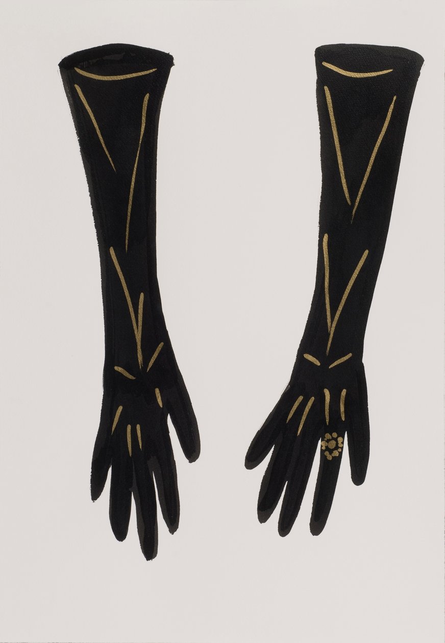 Schwarze Handschuhe, 2017 von Daisy de Villeneuve
