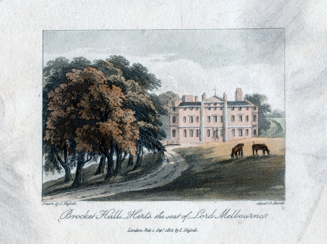 Brocket Hall, Herts, der Sitz von Lord Melbourne, 1817 von Daniel Havell