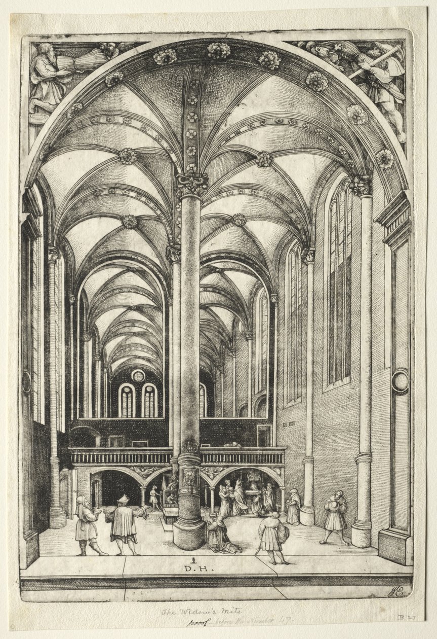 Ansicht im Inneren der St. Katharinenkirche in Augsburg von Daniel Hopfer