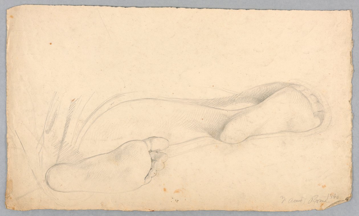 Zeichnung, Unterseite eines Paares Füße, 1840 von Daniel Huntington