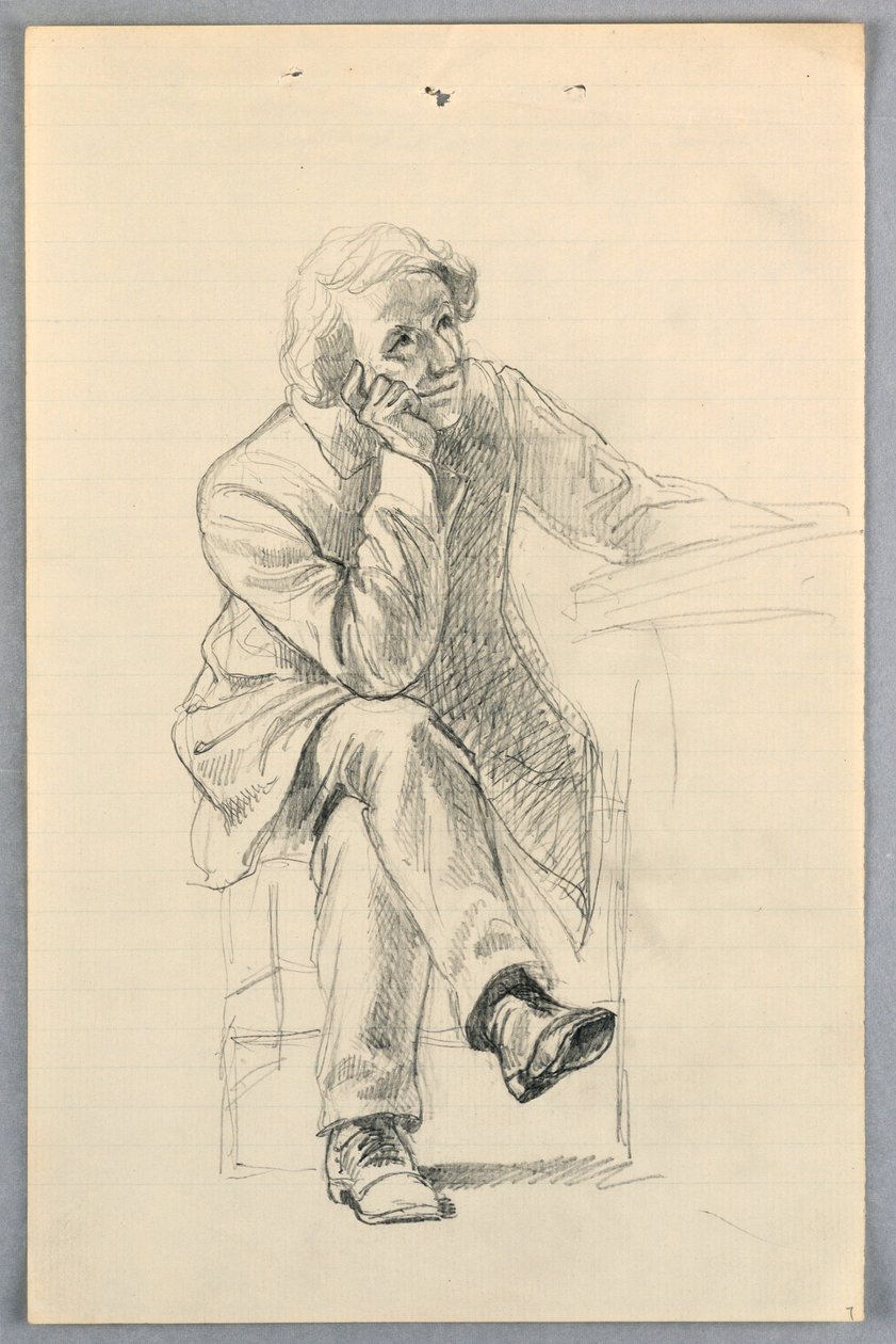Zeichnung, Studie für "Wissenschaftliche Gruppe", 1858 von Daniel Huntington