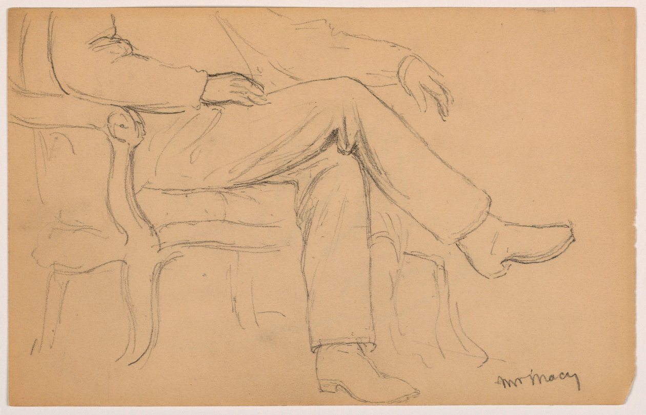William H. Macy sitzend, Unterkörper; Verso: Rechte Hand, 1884 von Daniel Huntington