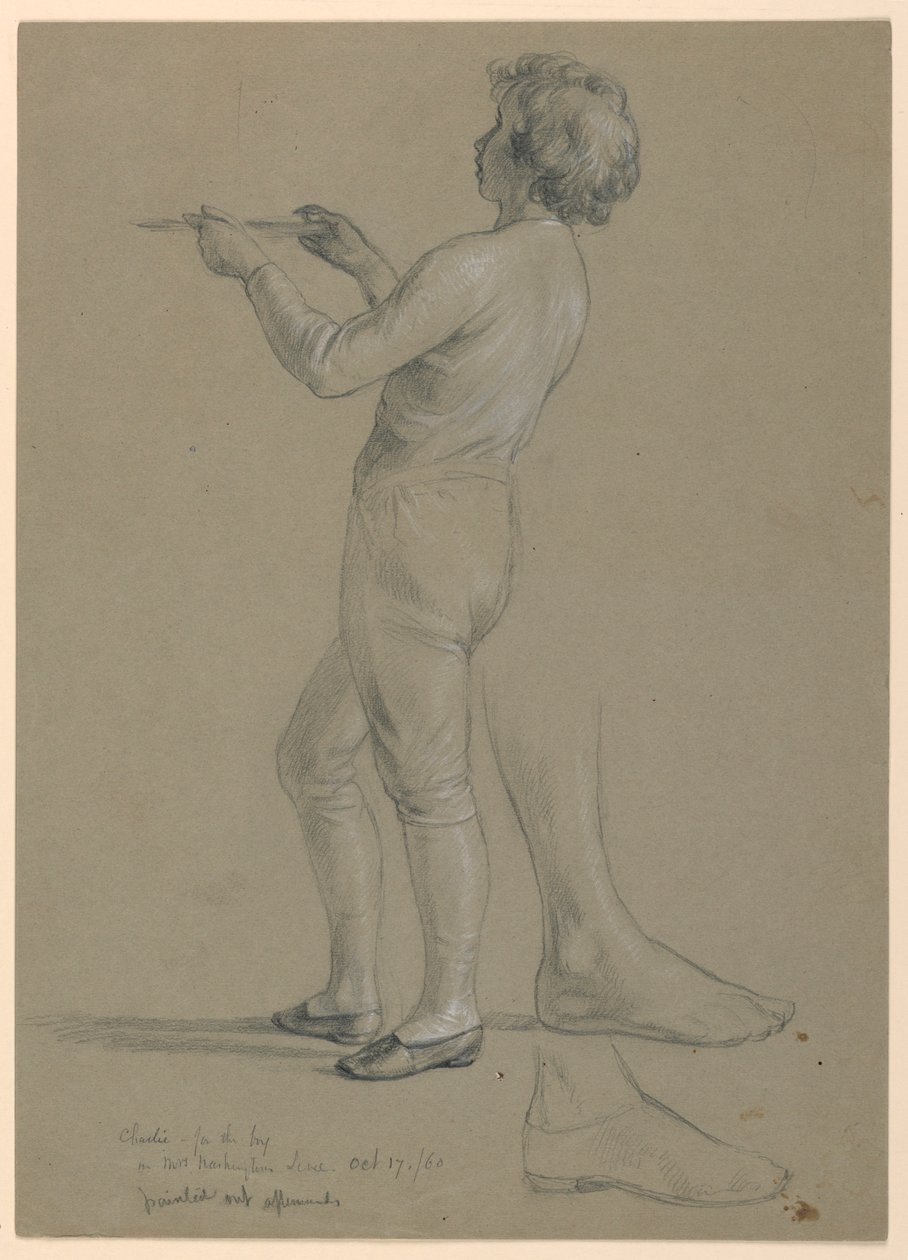 Studie eines Jungen, der ein Tablett für "The Republican Court" (Lady Washington
