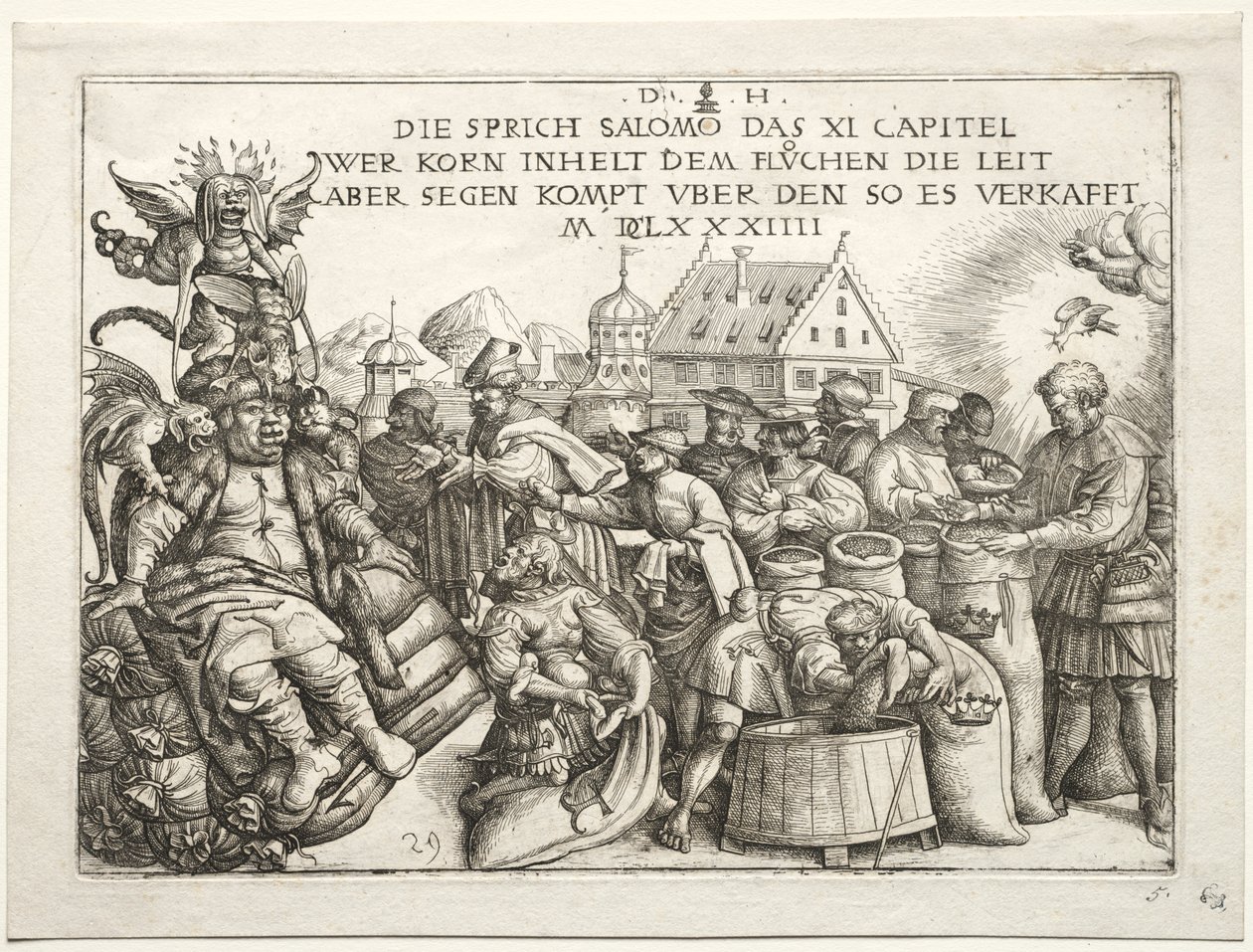 Illustration zu Sprüche XI (Die Kornhorter) von Daniel I Hopfer