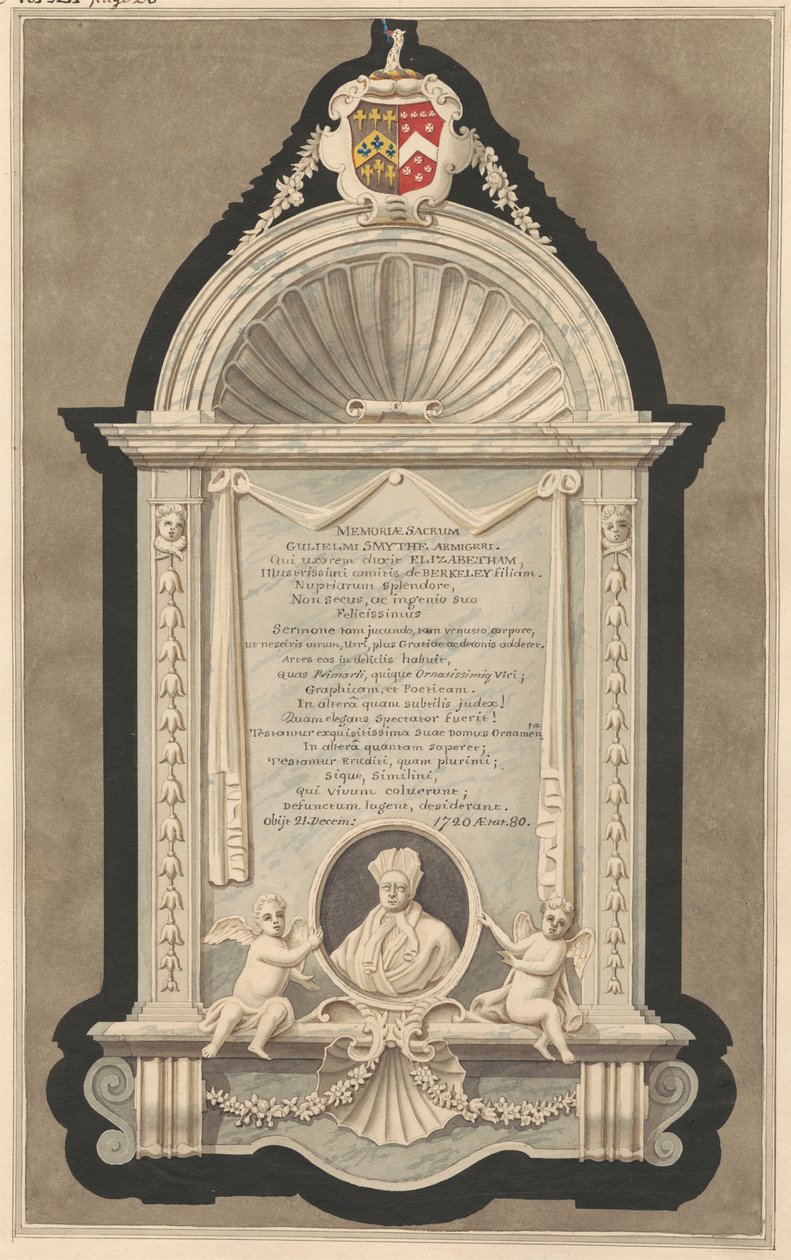 Gedenkstätte für William Smith aus der Kirche von Cranford von Daniel Lysons