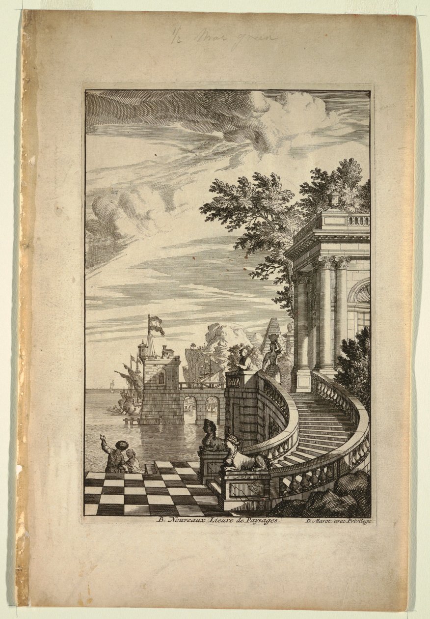 Titelseite, Nouveaux Livre de Paysages von Daniel Marot