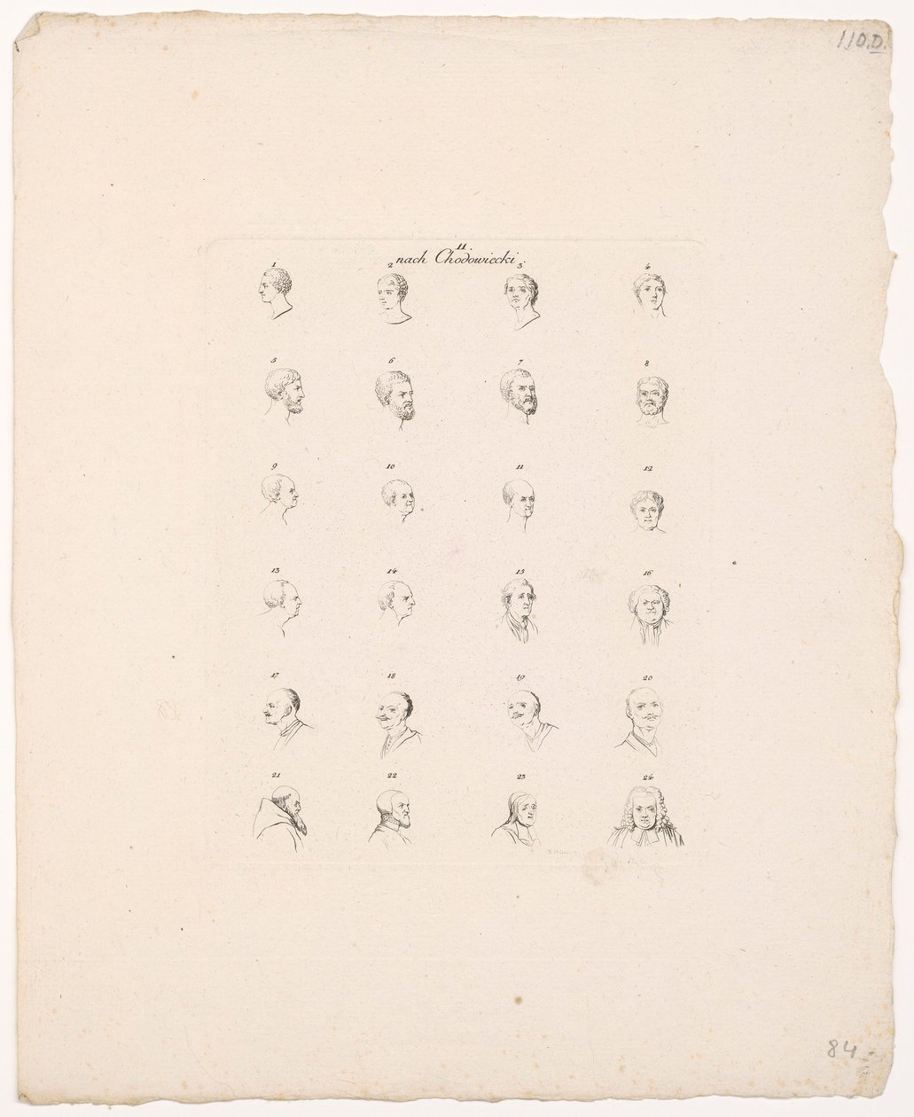 24 Köpfe zu Lavaters Physiognomische Fragmente, II von Daniel Nikolaus Chodowiecki