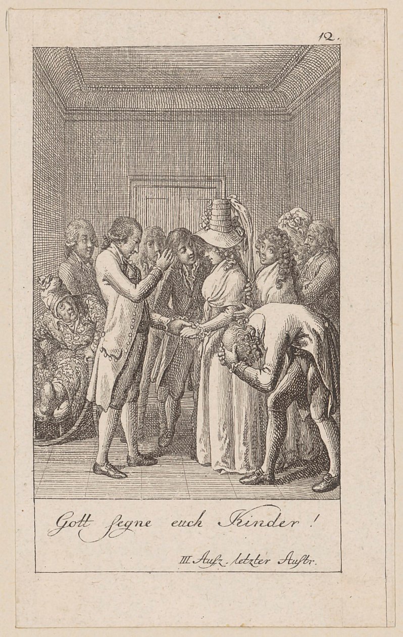 Blatt 12 zu Aug. von Kotzebues "Die Indianer in England" von Daniel Nikolaus Chodowiecki