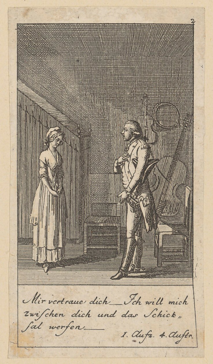 Blatt 2 zu Schillers "Kabale und Liebe" von Daniel Nikolaus Chodowiecki