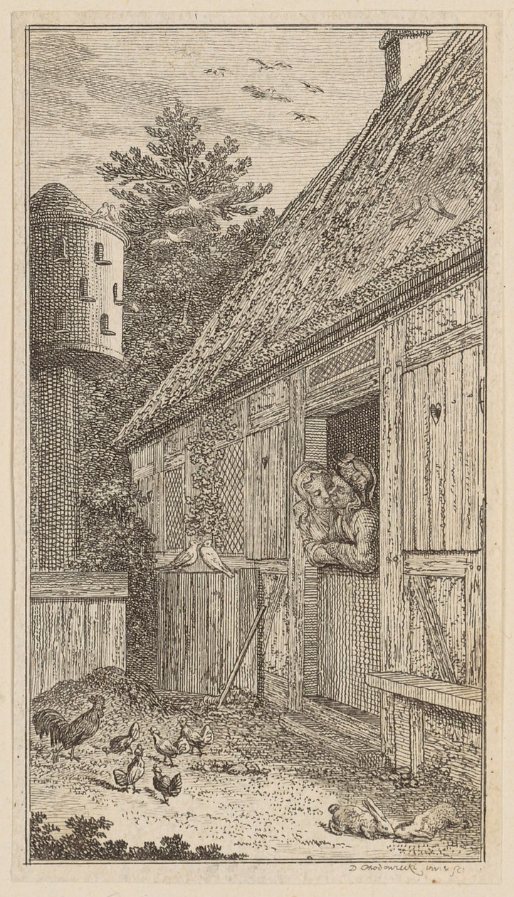 Huldigungslied, Blatt 8 aus der ersten Ausgabe der "Gedichte von Gottfried August Bürger" von Daniel Nikolaus Chodowiecki