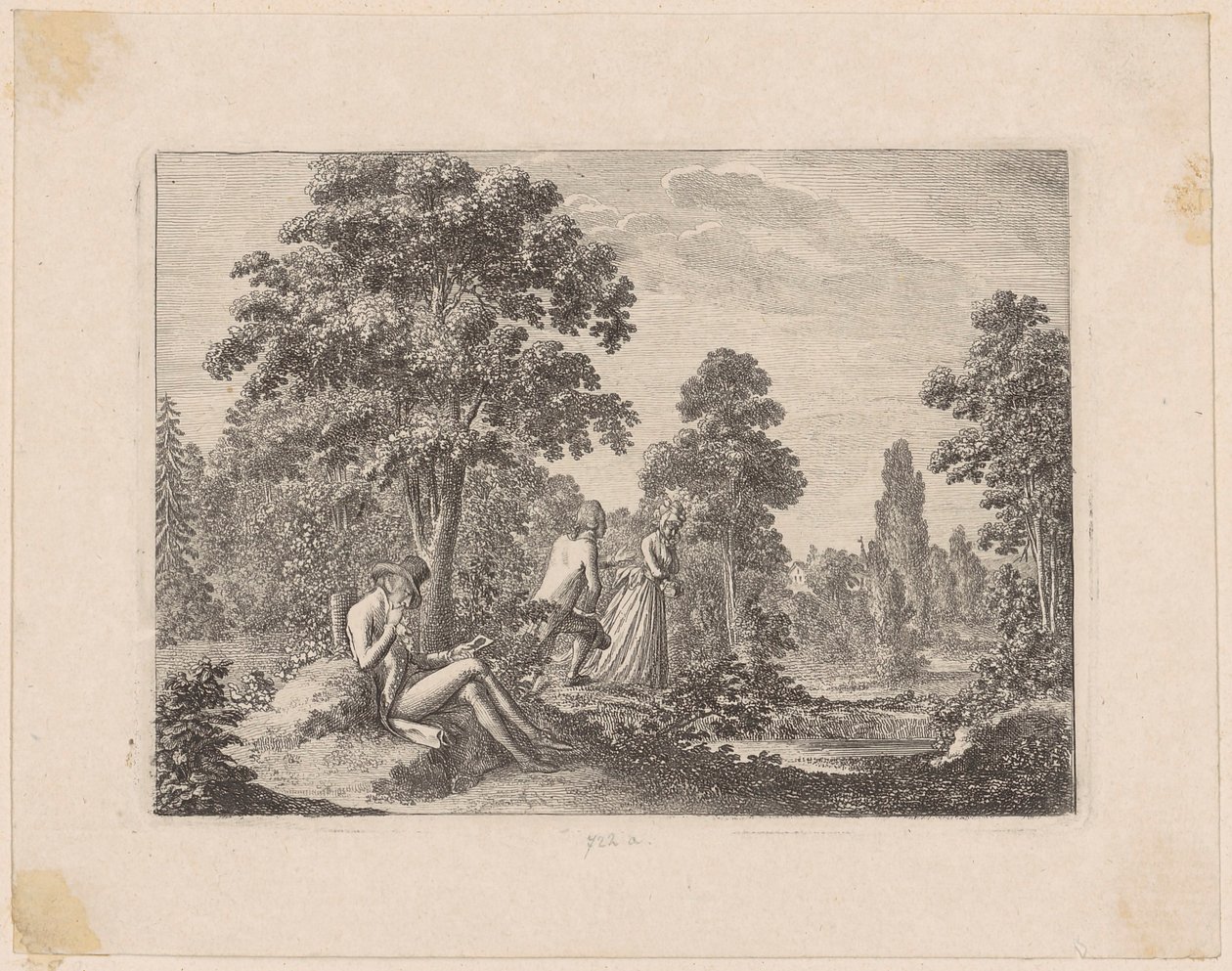 Junger Mann mit der Silhouette von Daniel Nikolaus Chodowiecki