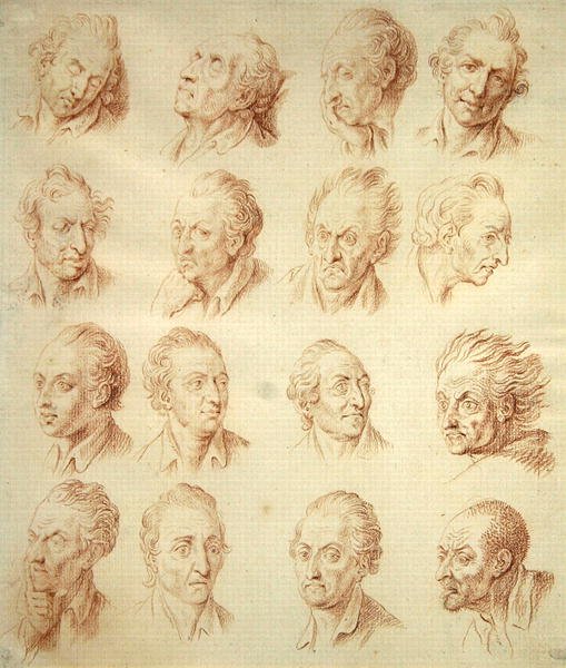 Studien von Gesichtsausdrücken von Daniel Nikolaus Chodowiecki