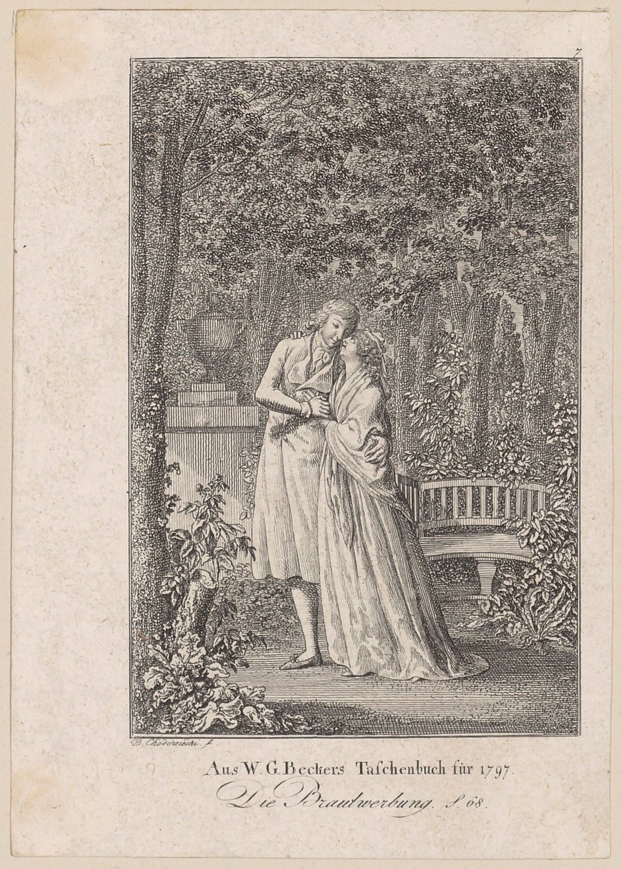 Titelkupfer zu Die Brautwerbung von W. G. Becker von Daniel Nikolaus Chodowiecki