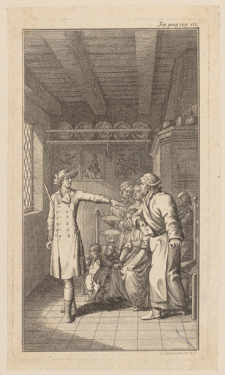 Titelkupfer zu O. Goldsmiths "Vicar of Wakefield" von Daniel Nikolaus Chodowiecki