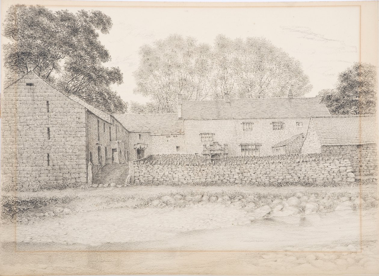 Merton Hall, Appleby, um 1916 (Kohle und Bleistift auf Karton) von Daniel Oliver