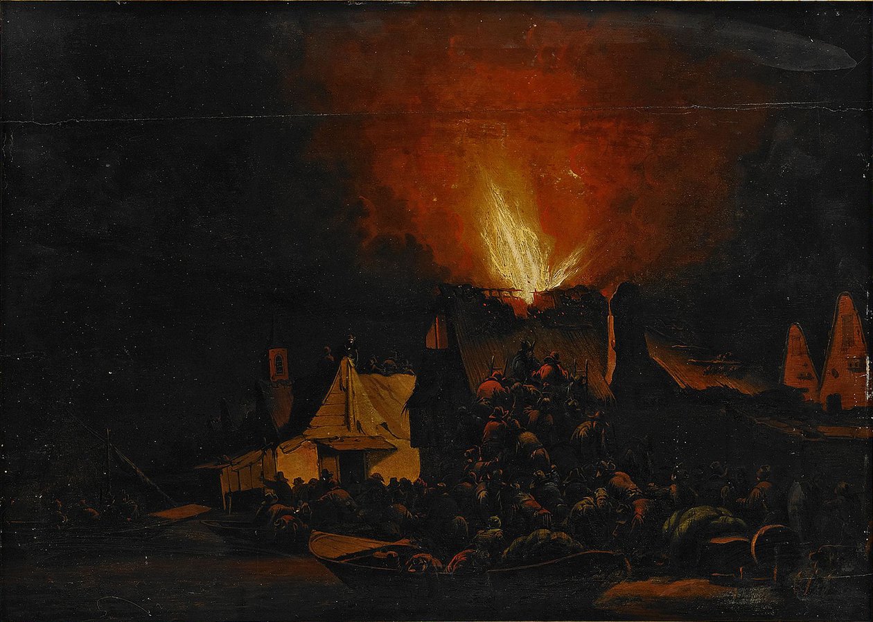 Nachtfeuer, 1660 von Daniel Vosmaer