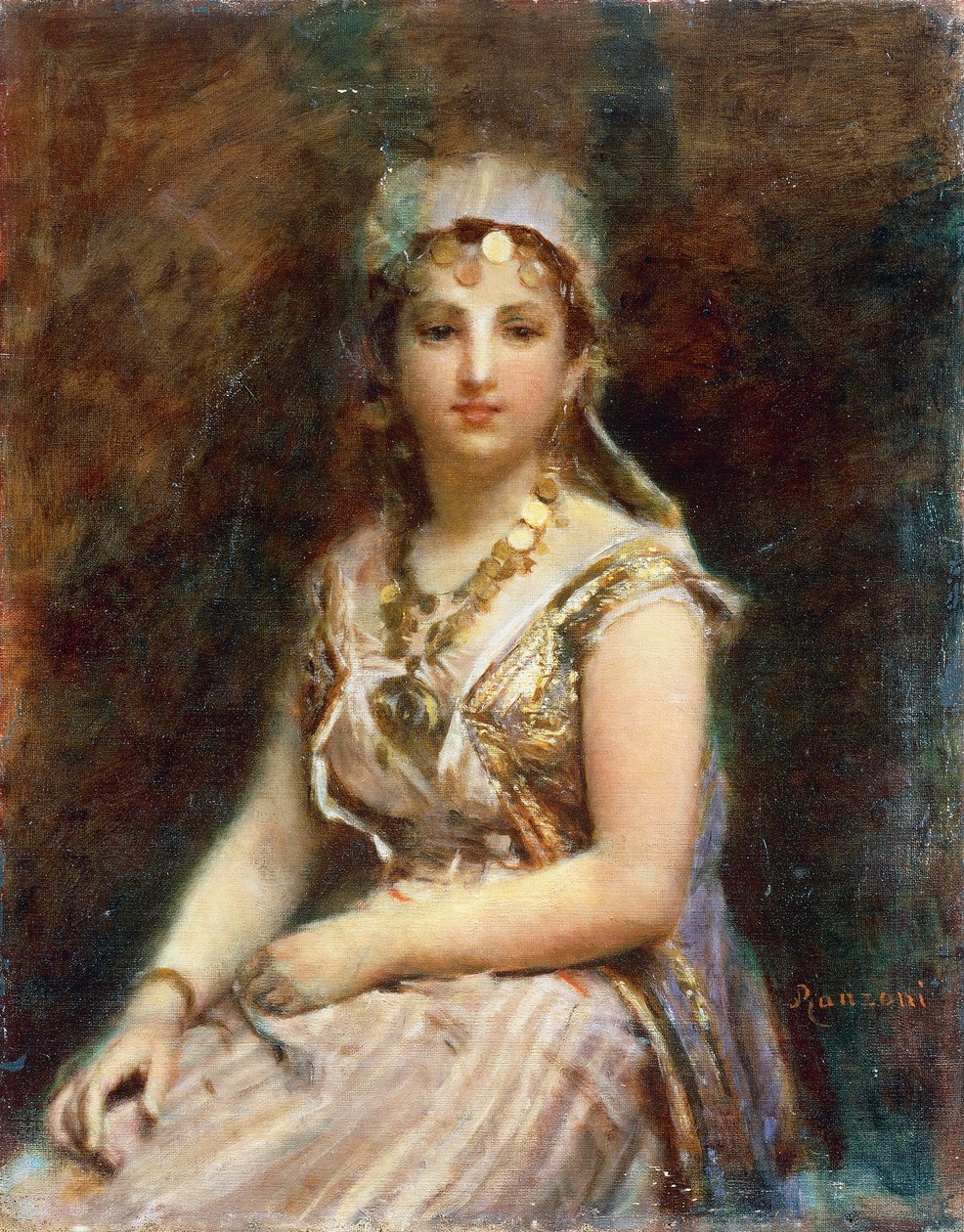 Sitzende weibliche Figur, von Daniele Ranzoni