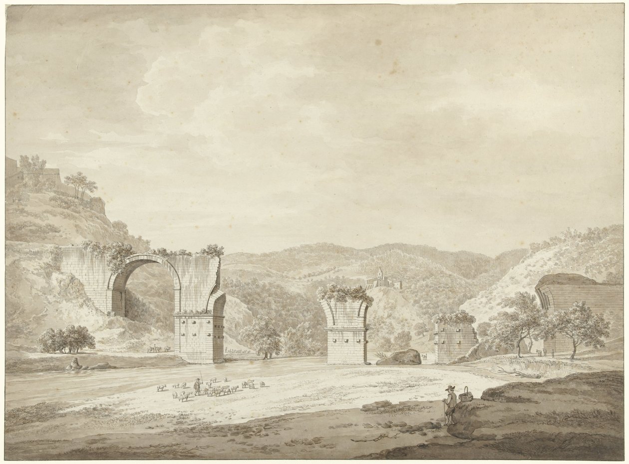 Ruine der Brücke von Augustus in Narni, Italien von Daniël Dupré