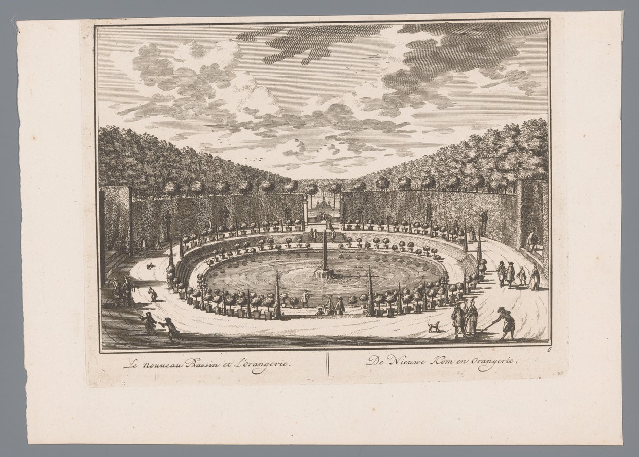 Ansicht eines Teiches mit Brunnen im Garten von Schloss Zeist von Daniël Stopendaal
