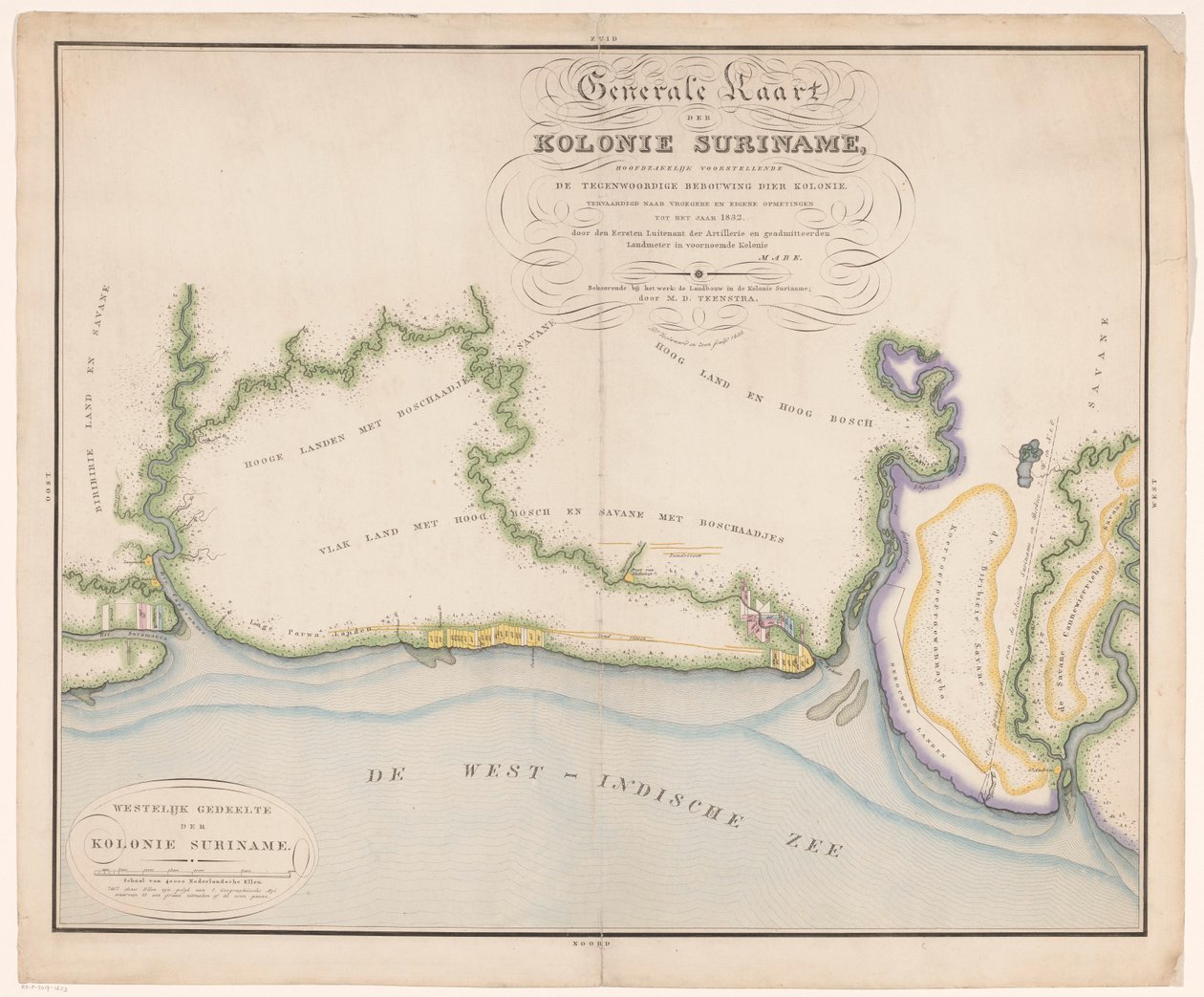 Teil einer Karte von Suriname von Daniël Veelwaard (I)