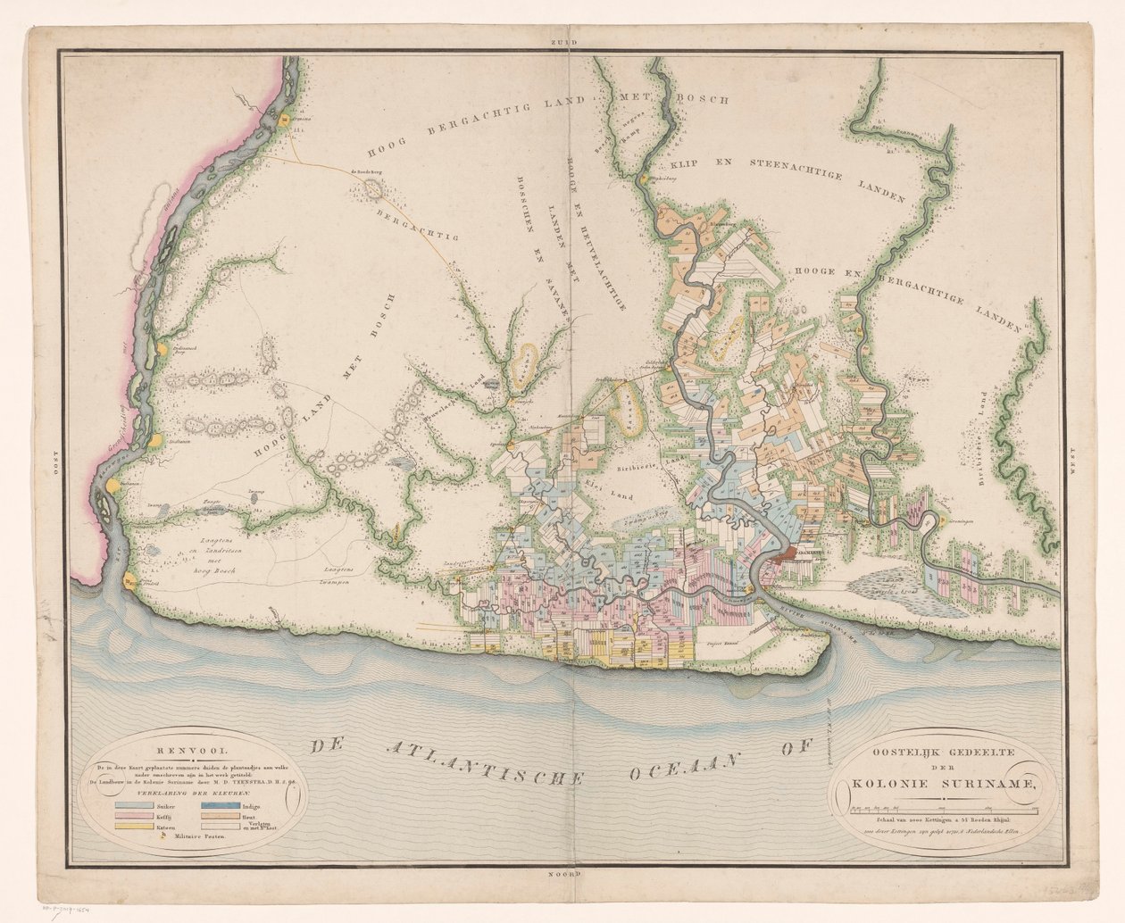 Teil einer Karte von Suriname von Daniël Veelwaard (I)