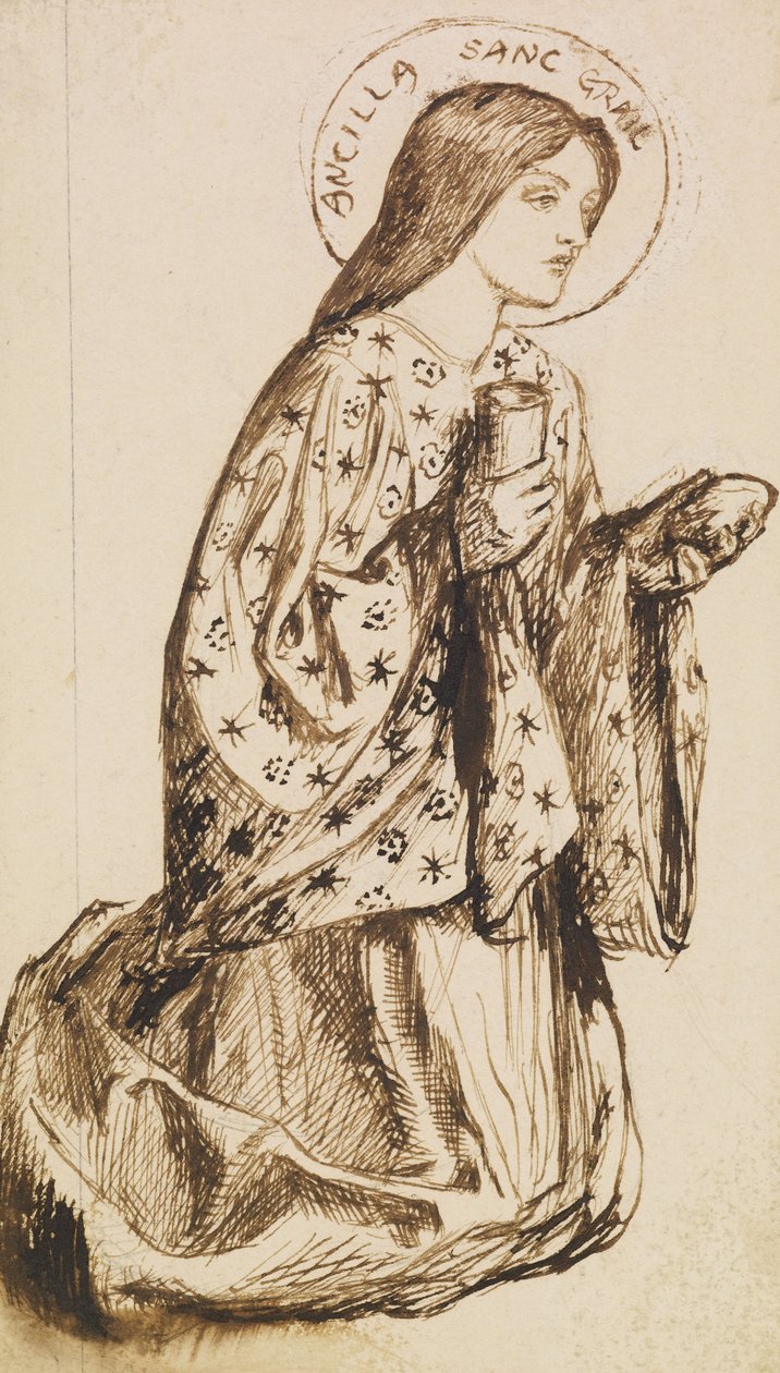 Launcelot am Schrein des Heiligen Grals von Dante Gabriel Charles Rossetti