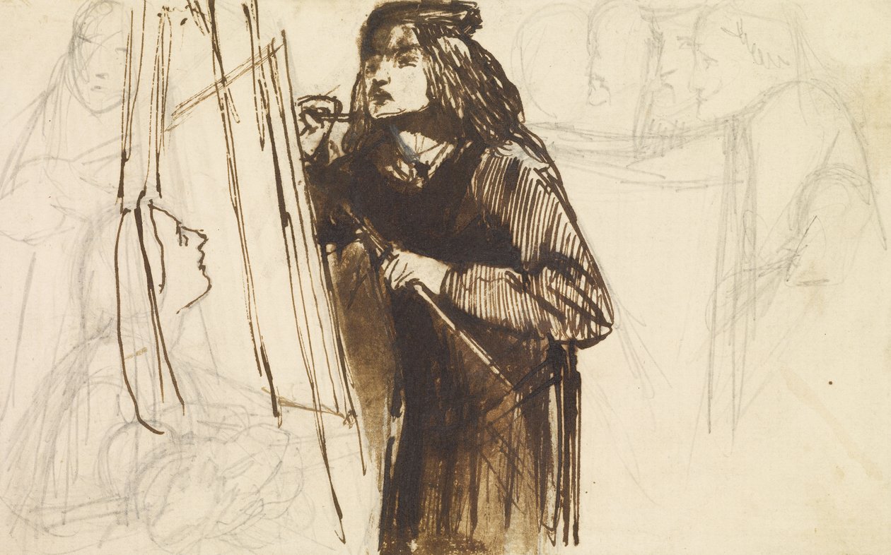Ein Maler bei der Arbeit, 1850-1852 von Dante Gabriel Charles Rossetti