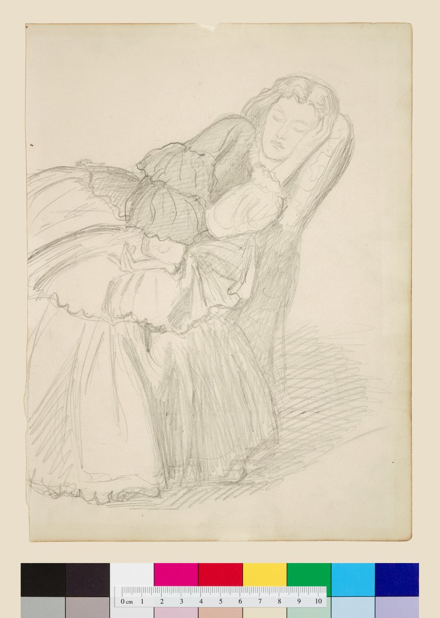 Studie von Ruth Herbert im Schlaf, ca. 1858-1859 von Dante Gabriel Charles Rossetti
