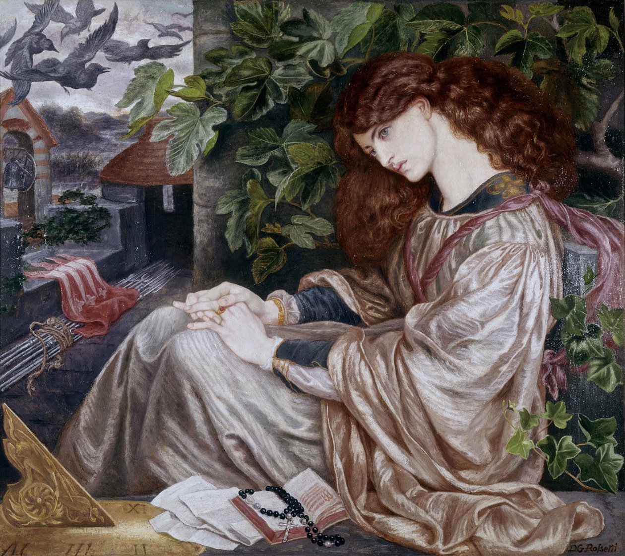 Tolomeis Platz. Illustration einer Passage aus Dantes Purgatorio. Gemälde von Dante Gabriel Rossetti von Dante Gabriel Charles Rossetti