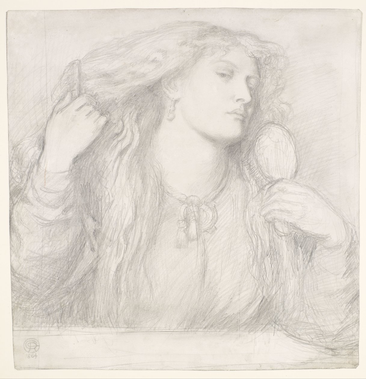 Frau, die sich die Haare kämmt, Fanny Cornforth von Dante Gabriel Rossetti