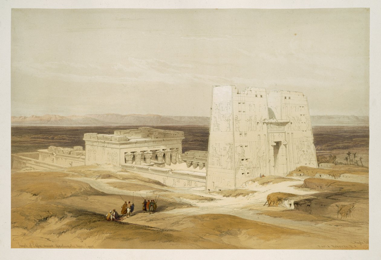 Tempel von Edfu, antikes Apollinopolis, Oberägypten, aus Ägypten und Nubien, Bd. 1 von David Roberts