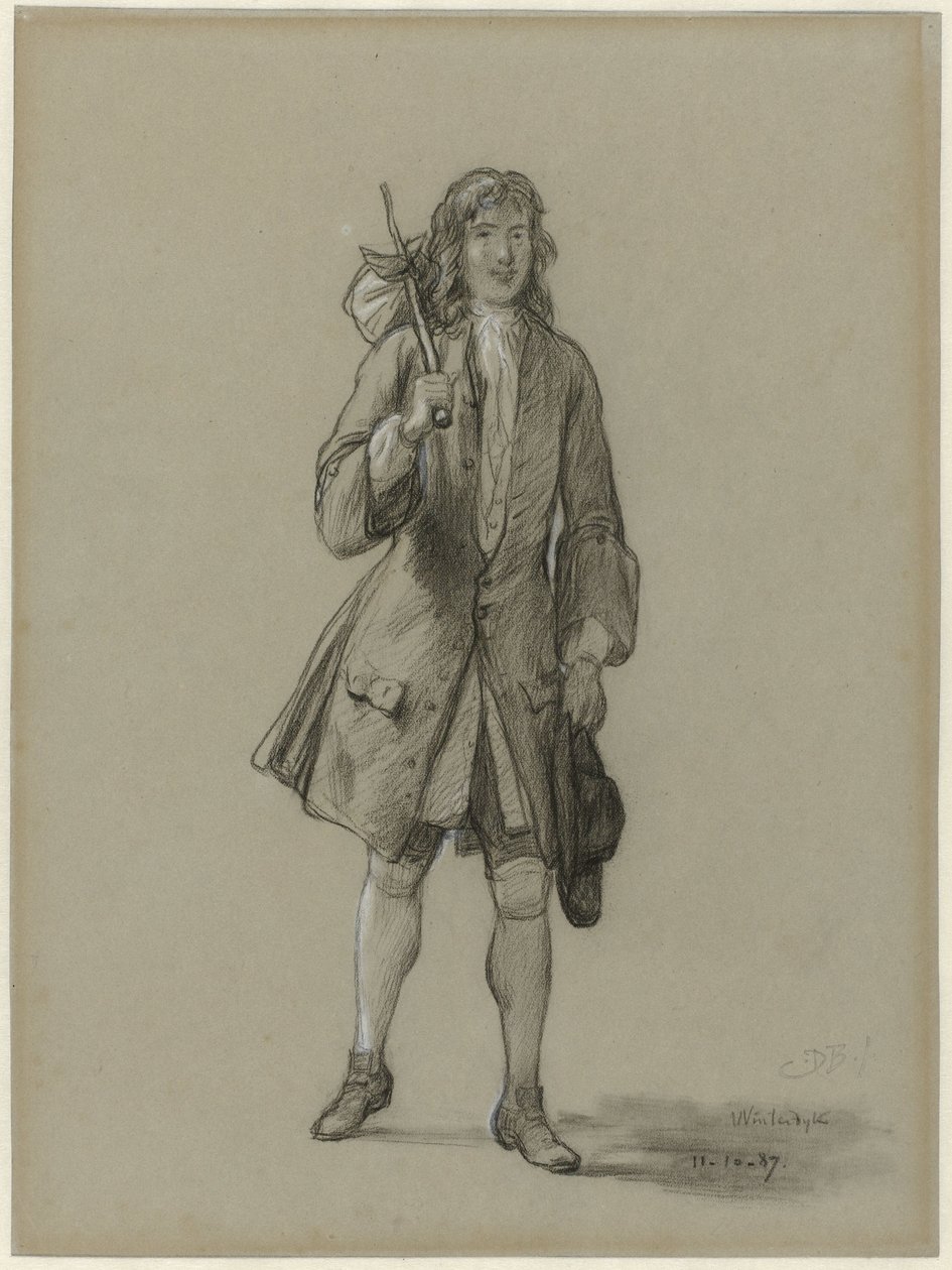 Ferdinand Huyck kehrt aus der Fremde zurück. Illustration für das gleichnamige Buch von Jacob van Lennep von David Bles