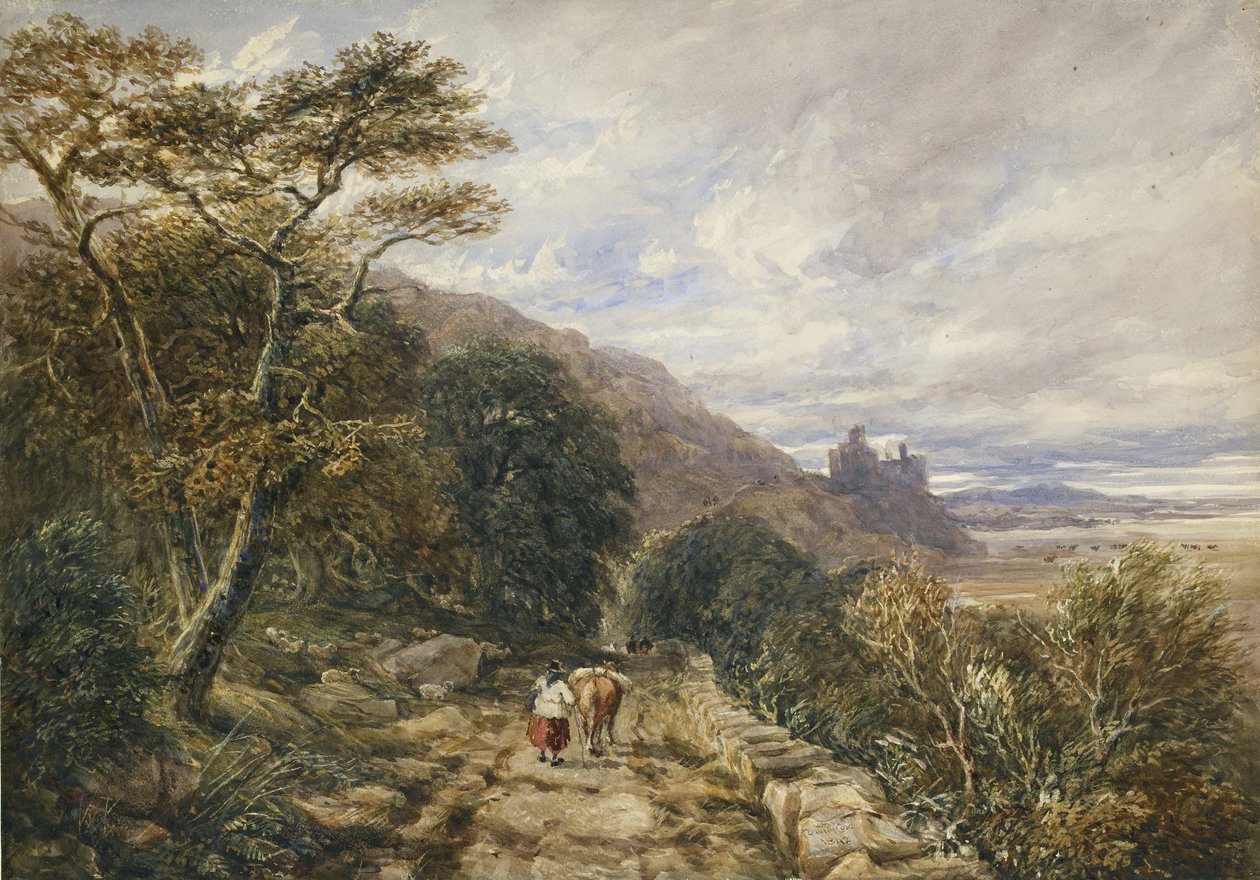 Landweg zum Harlech Castle, 1842 von David Cox