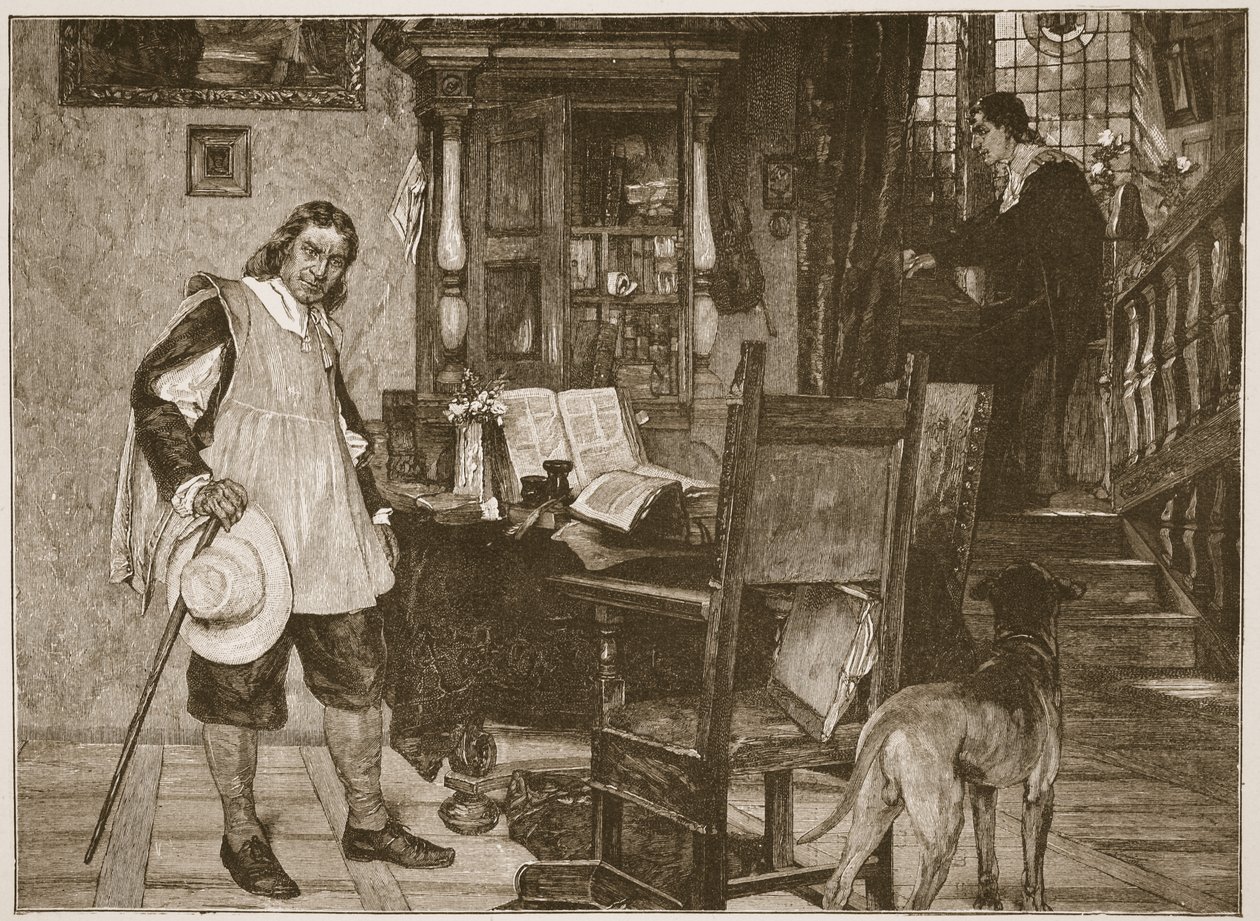 Mr. Oliver Cromwell besucht Mr. John Milton, Illustration aus 