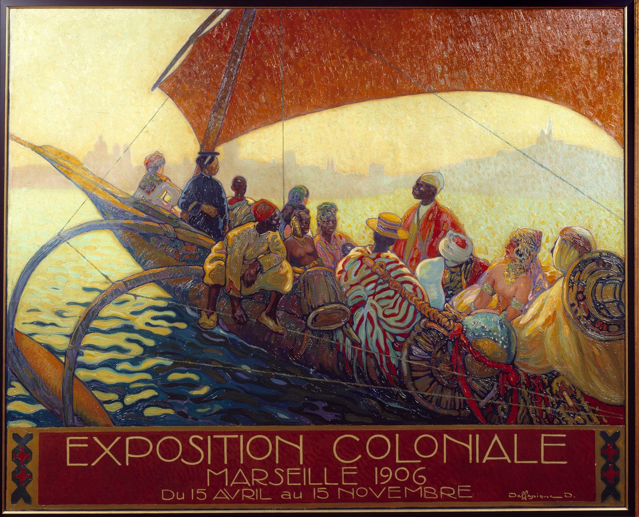 Kolonialismus: Plakat für die nationale Kolonialausstellung in Marseille, 1906 von David Dellepiane
