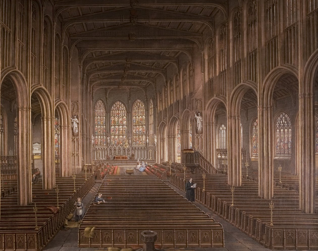 Innenraum der St. Michaels Kirche, Coventry, 1862 von David Gee